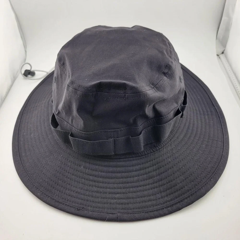 North Face Hat Cap Strap Back S-M Mens Black Outdoor Boonie Wide Brim Hiking